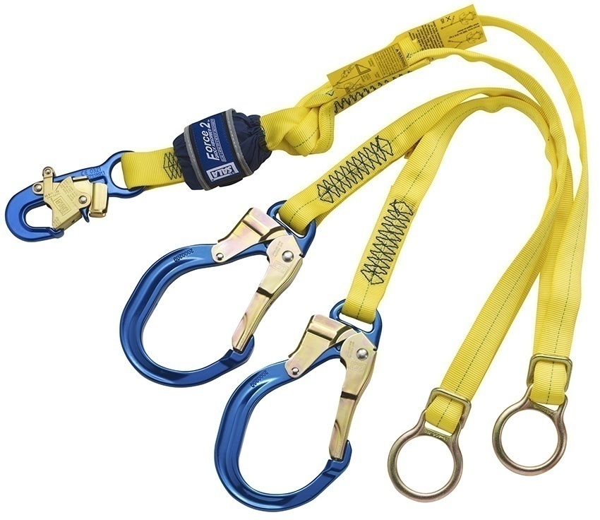 M Dbi Sala Force Tie Back Twin Leg Shock Absorbing Lanyard With