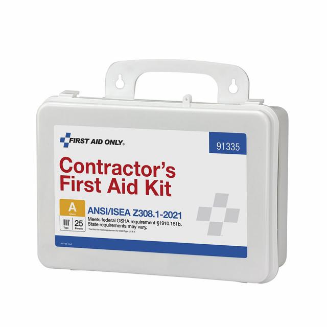 First Aid Only ANSI A 25 Person Contractor Plastic ANSI 2021 Compliant