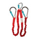 Clearance 35716, 1-1/2" x 6' Flex-NoPac Lanyard with Aluminum Auto-Lock Hook/Carabiners (Twin Leg)