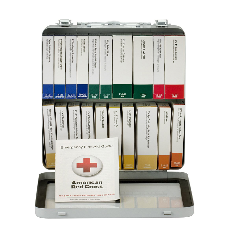 First Aid Only ANSI A 50 Person 24 Unit Metal ANSI 2021 Compliant First ...