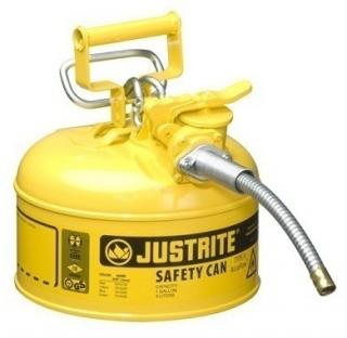Justrite Type 2 AccuFlow Steel Safety Can 5/8 Inch - 1 Gal