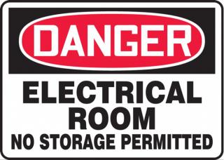Accuform Danger Electrical Room - No Storage Permitted Sign