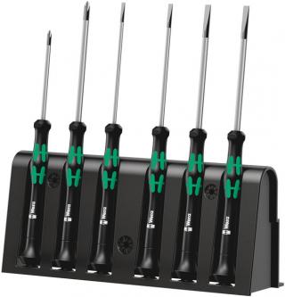 Wera Tools 2035/6 B Screwdriver Set and Rack for Electronic Applications, 6 Pieces