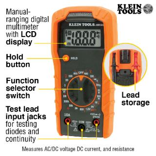 Klein Tools 600V MM300 Manual-Ranging Digital Multimeter - GME Supply