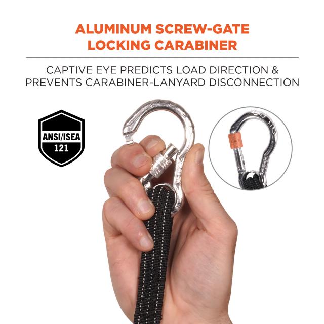 Ergodyne Squids 3100F Single Carabiner 10 lb Tool Lanyard - GME Supply