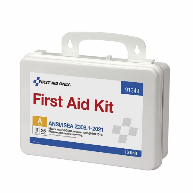 First Aid Only ANSI A 25 Person 16 Unit Plastic ANSI 2021 Compliant ...