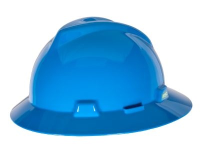 MSA V Gard Protective Full Brim Hard Hat With Fas Trac Ratchet Suspension GME Supply