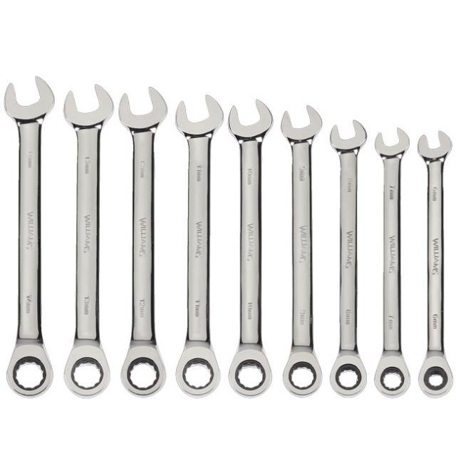 Snap On Williams 9 Piece Metric Combination Ratcheting Wrench Set - GME ...