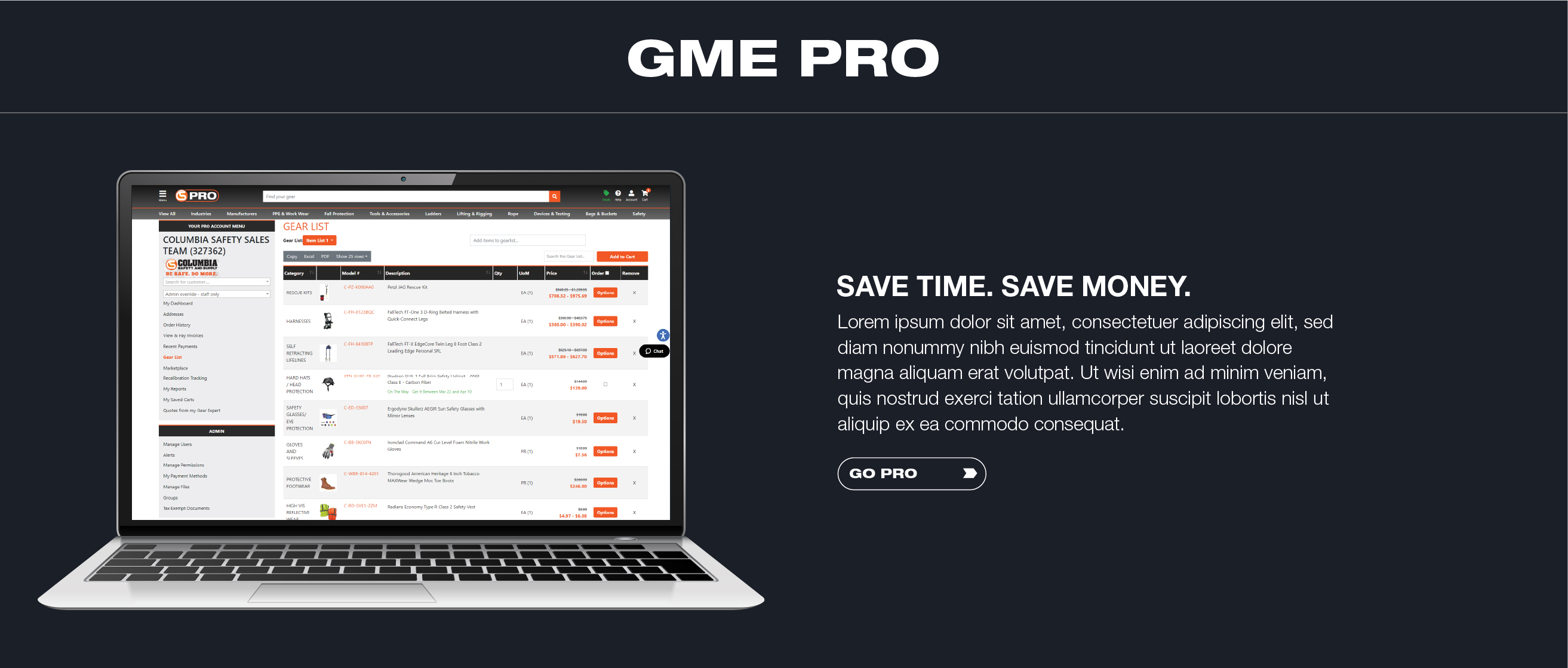 Experience our GME PRO platform