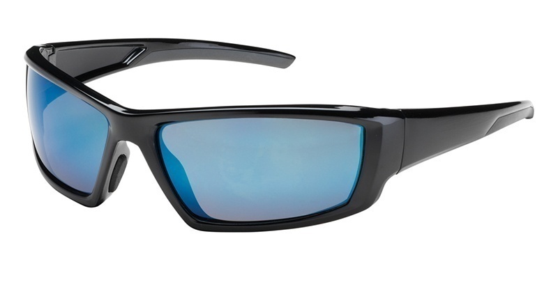 Bouton Sunburst Safety Glasses with Blue Mirror Lens and Black Frame 250-47-0006 from GME Supply