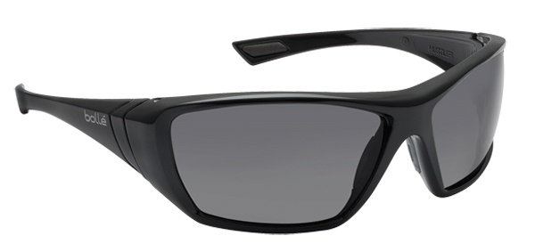 Bolle Hustler Safety Glasses with Smoke Lens and Black Frame 253-HR-40149 from GME Supply