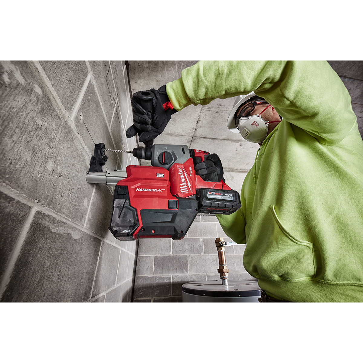 Milwaukee M18 FUEL 1 Inch SDS Plus Rotary Hammer with Dust Extractor Kit GME Supply