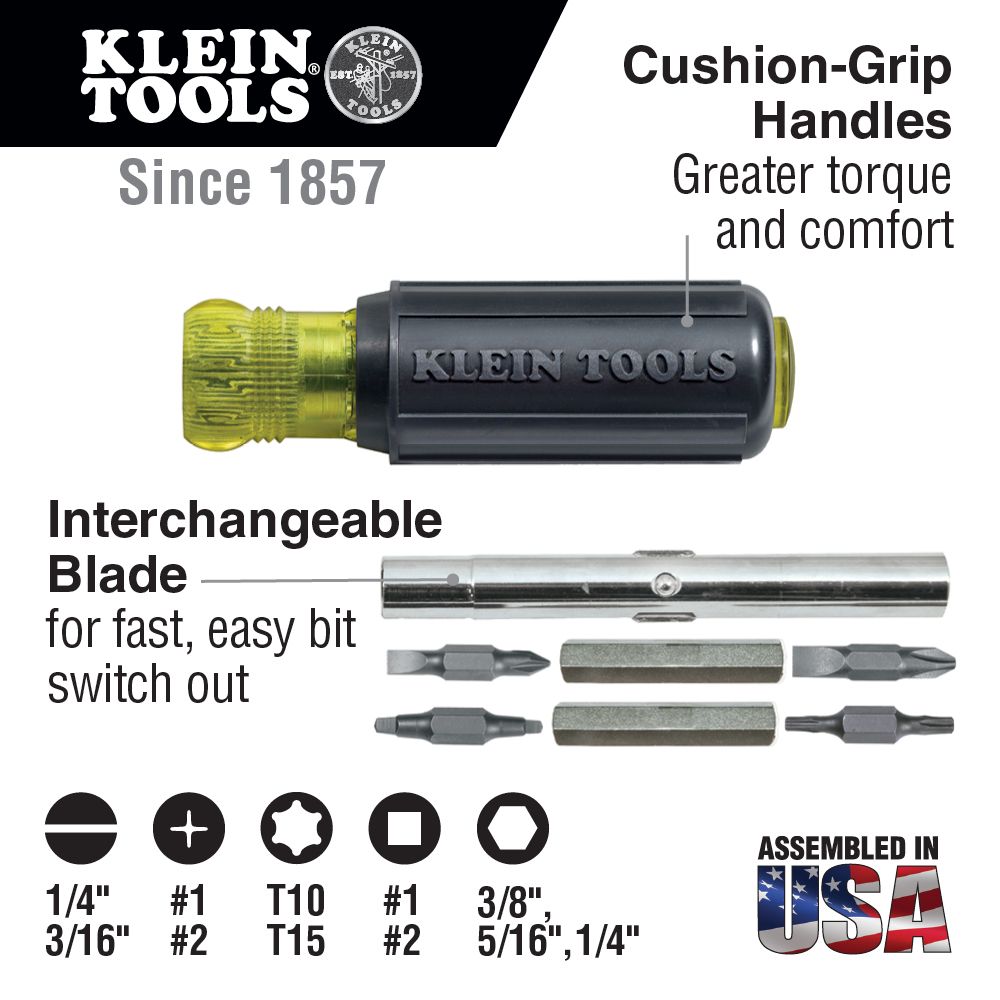 Klein Tools 11-in-1 Screwdriver/Nut Driver from GME Supply