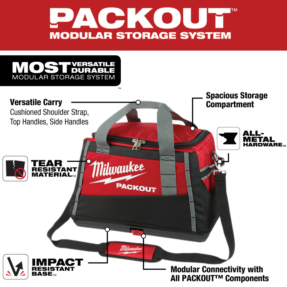 Milwaukee PACKOUT 50CM TOTE TOOLBAG Borsa porta utensili aperta –  4932464086