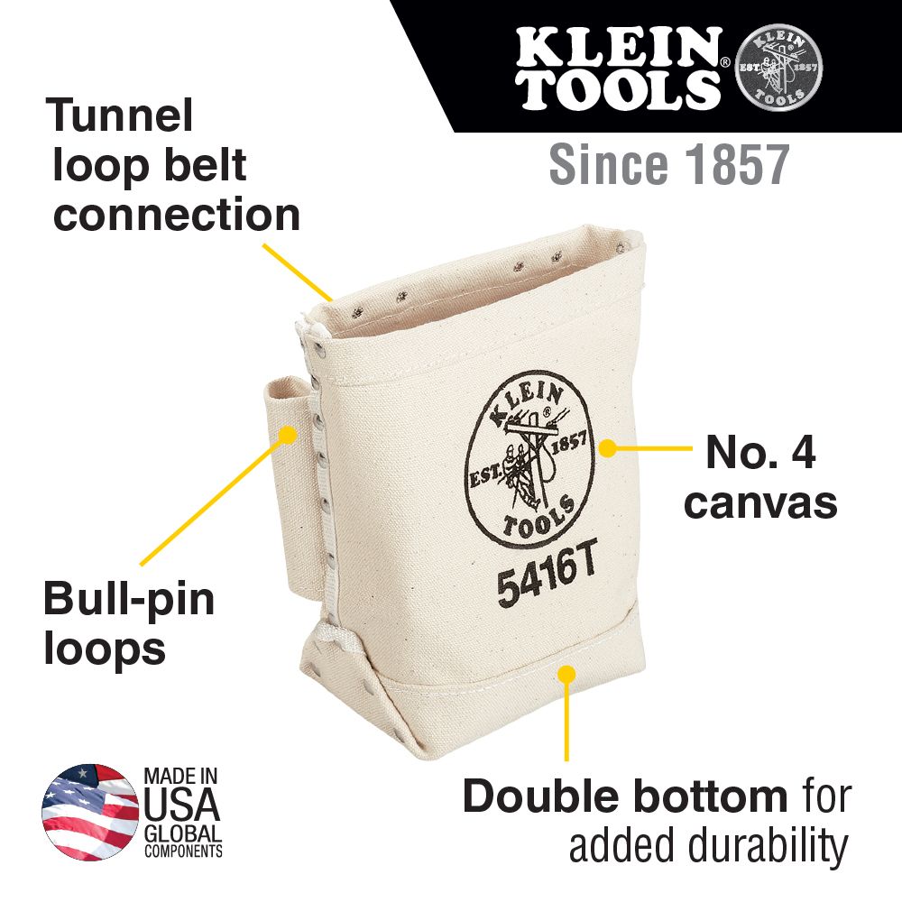 5416T, Klein Bull-Pin & Bolt Bags, Canvas, Tunnel Loop from GME Supply