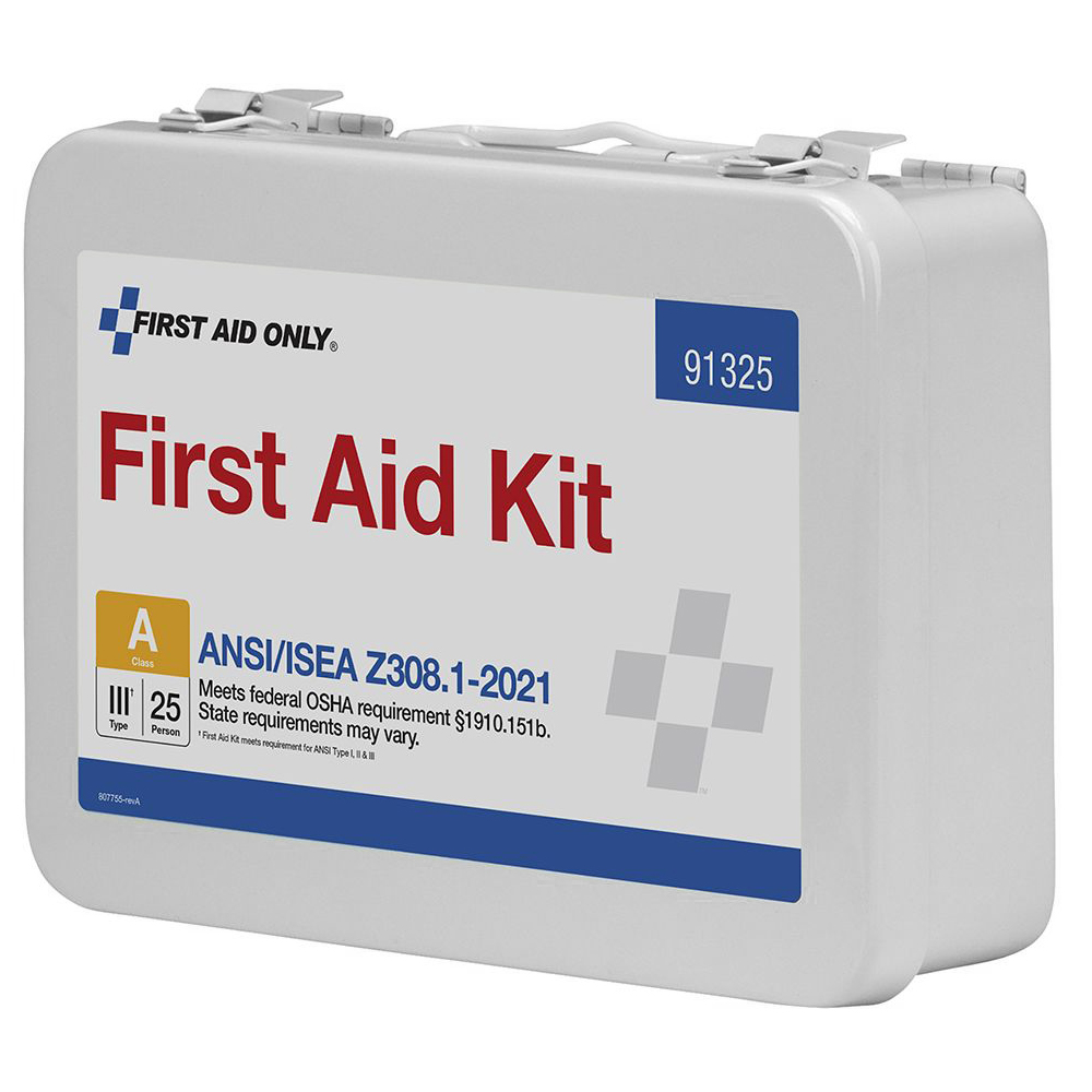 First Aid Only ANSI A 25 Person Metal ANSI 2021 Compliant First Aid Kit