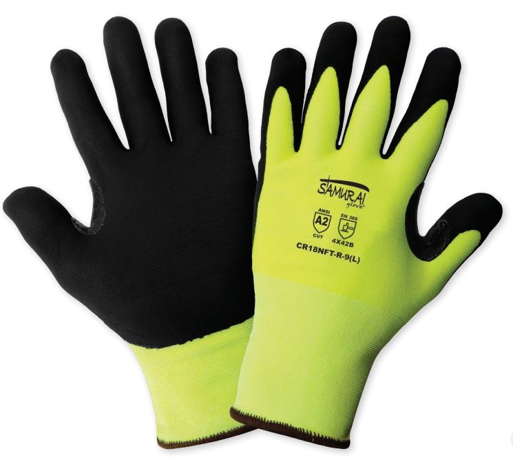 Samurai Glove High-Visibility Cut Resistant Coated Gloves (12 Pair) from GME Supply