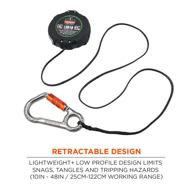 Squids 3002 Standard Gray Retractable Tool Lanyard