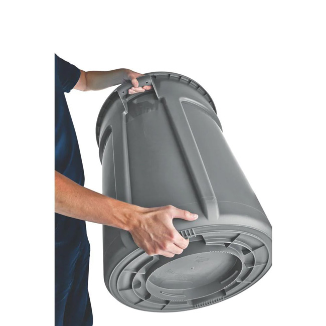 Rubbermaid Brute 44 Gallon Grey Round Vented Trash Can from GME Supply