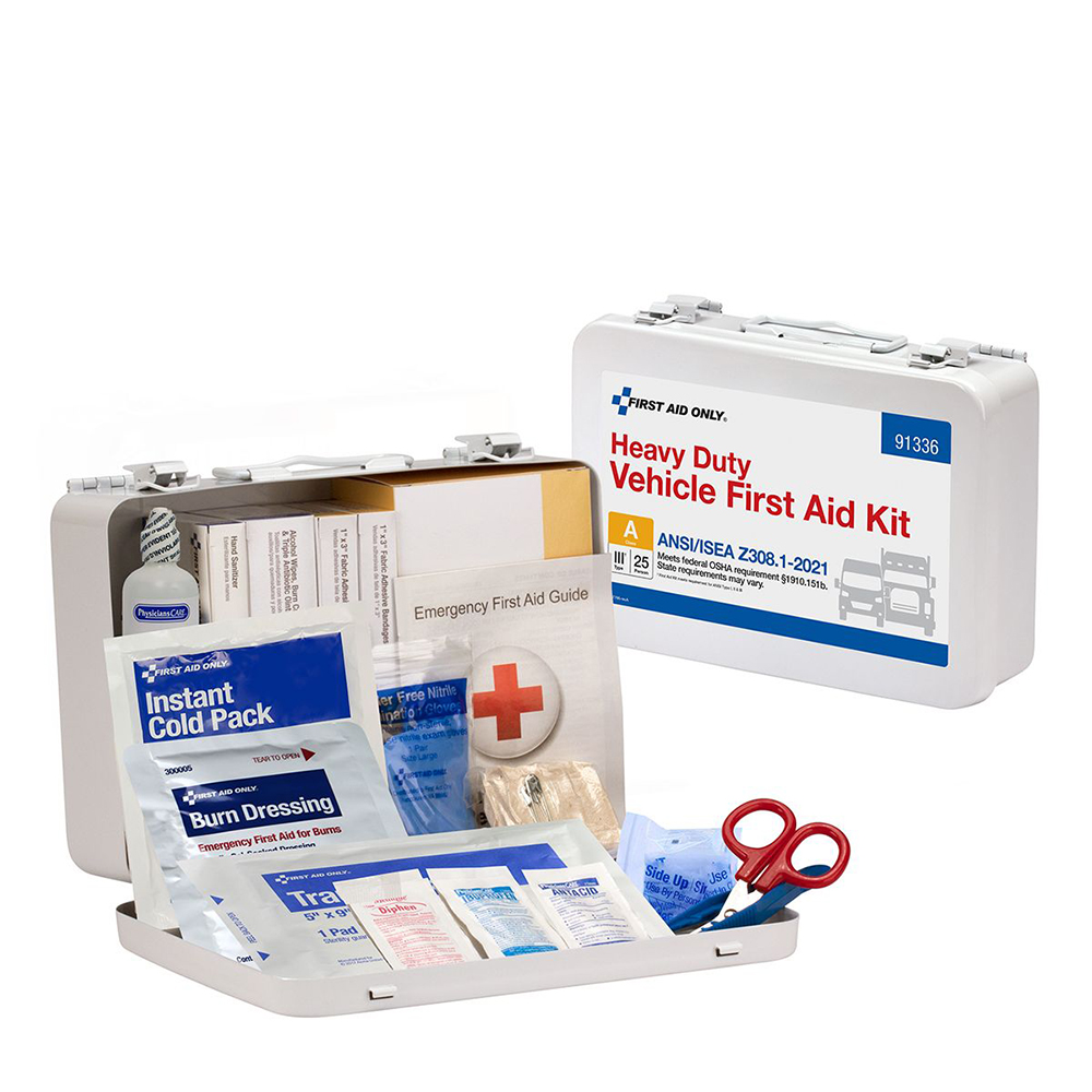 First Aid Only ANSI A 25 Person Heavy Duty Vehicle Metal ANSI 2021 Compliant First Aid Kit from GME Supply