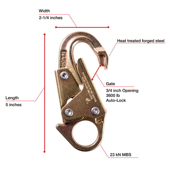 Polysteel Safety Line with 3/4 Snap Hook 