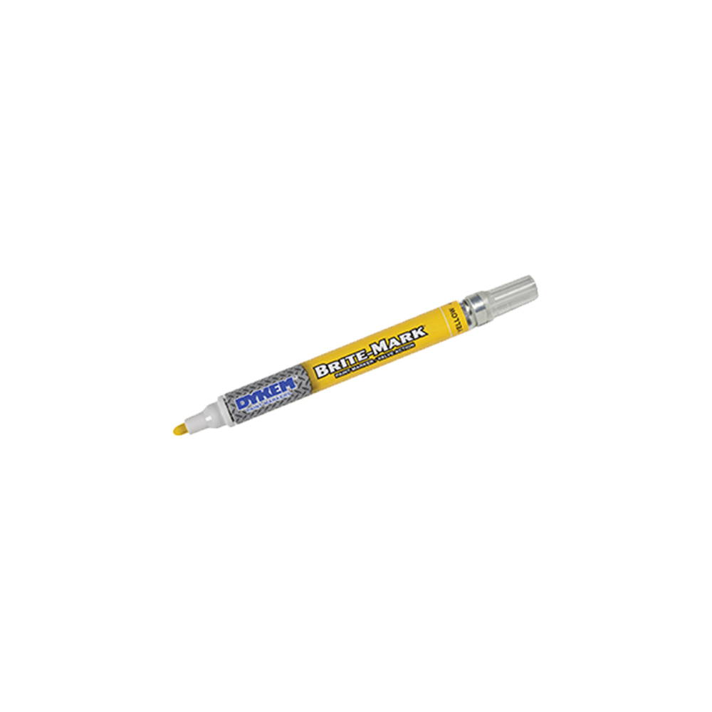 Dykem Brite-Mark Valve Action 84004 Yellow Paint Marker, Medium